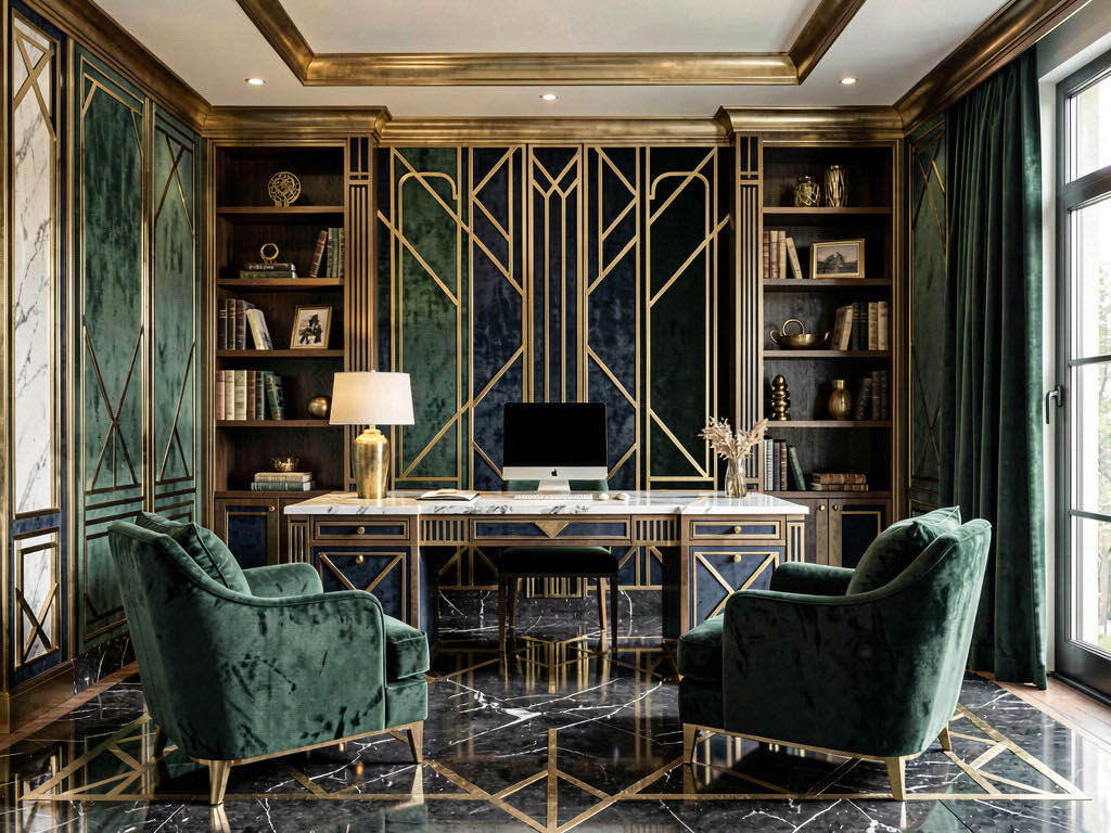Art Deco Office with reading corner