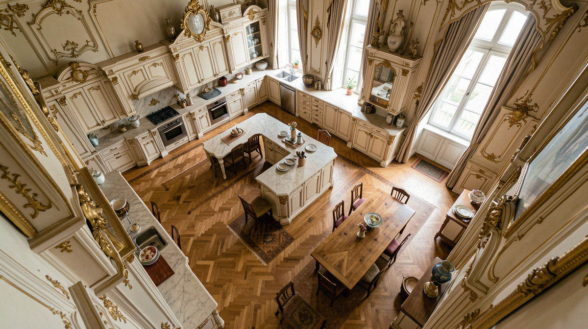 Baroque kitchen — overhead