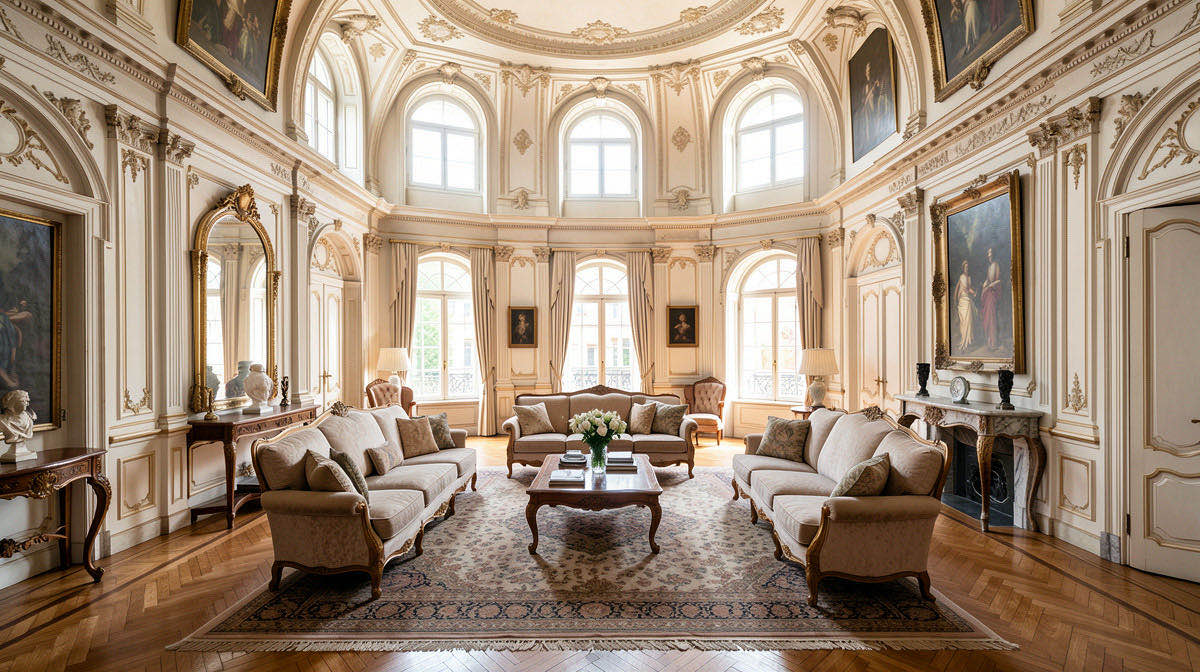 Baroque living room — wide
