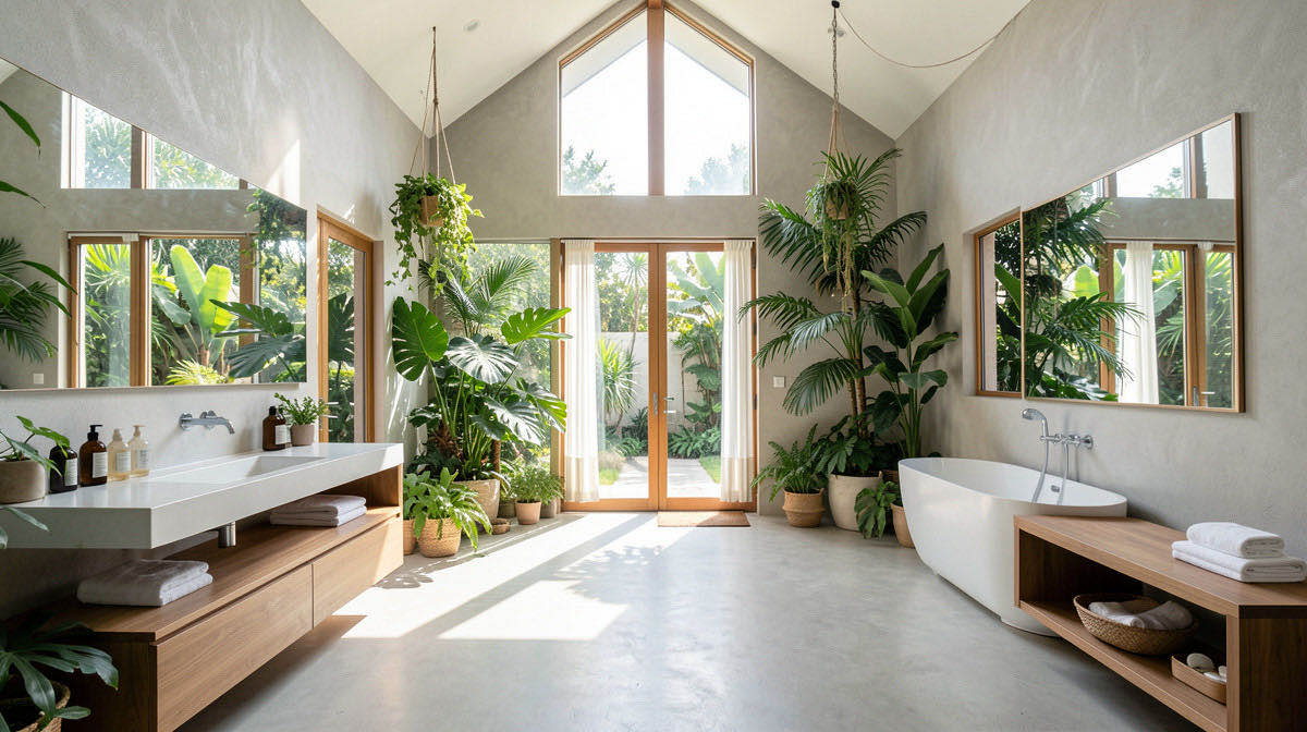 Biophilic bathroom — wide