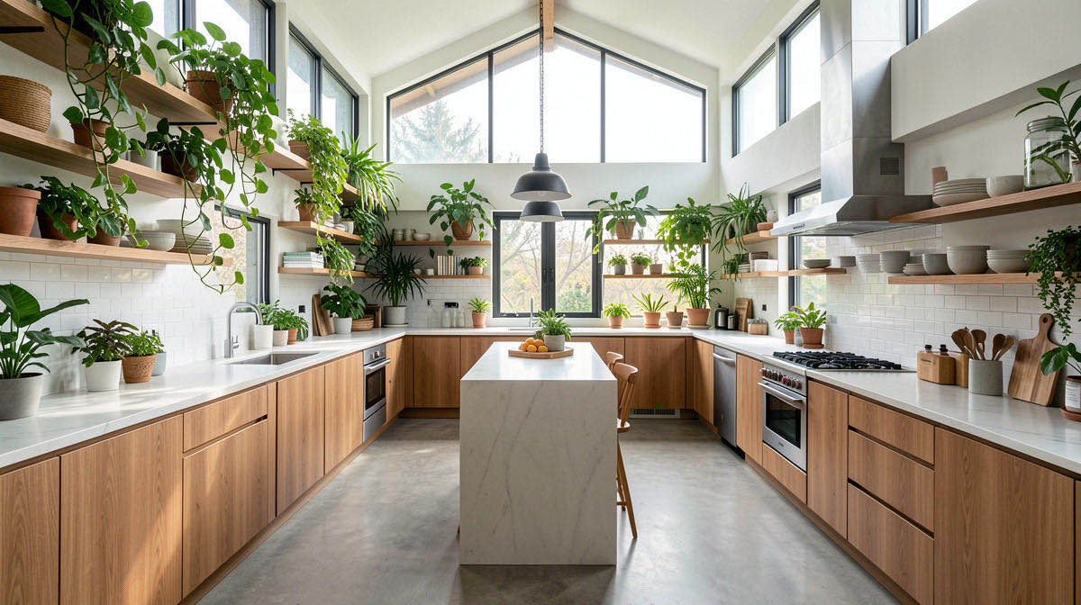 Biophilic kitchen — wide