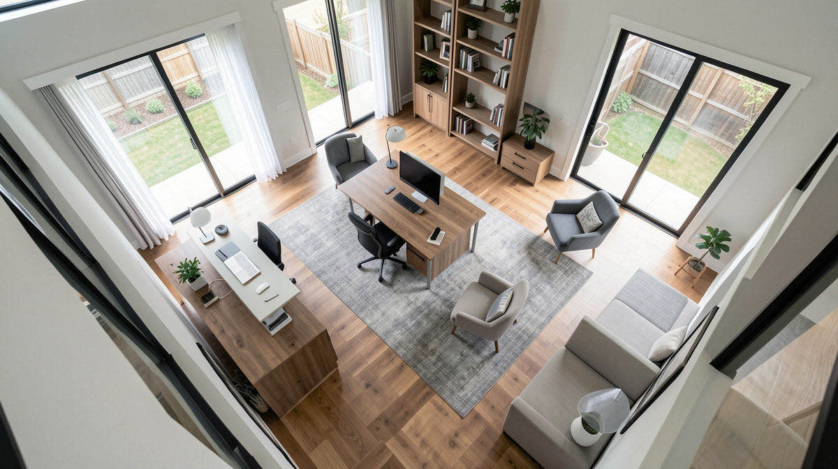 Contemporary home office — overhead