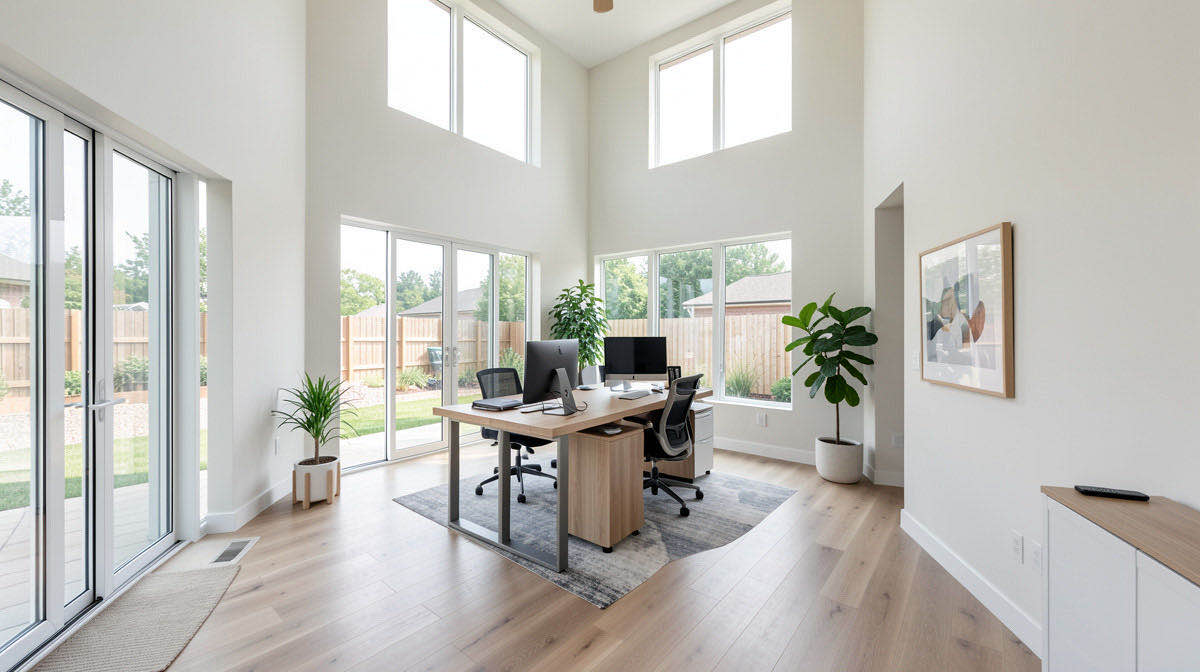 Contemporary home office — wide