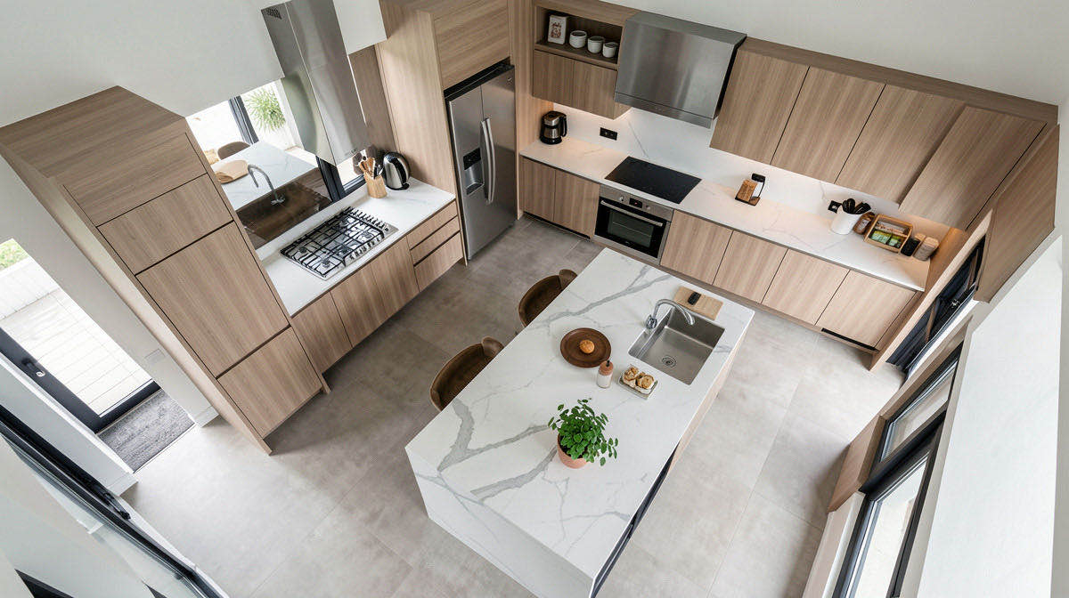 Contemporary kitchen — overhead