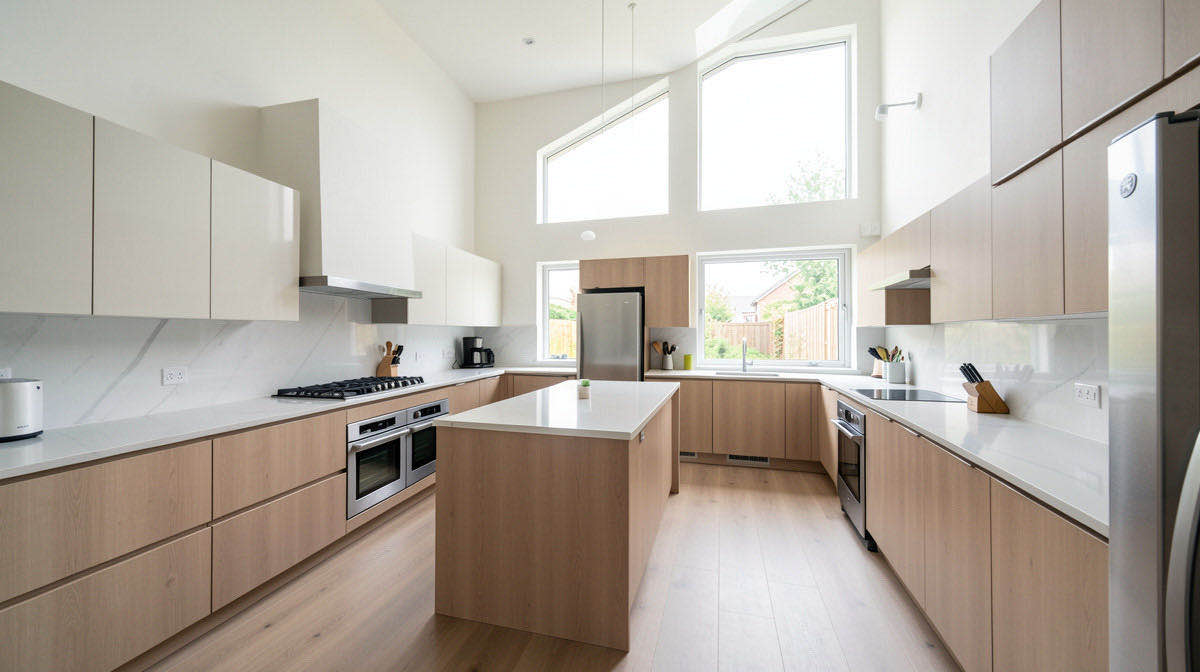 Contemporary kitchen — wide
