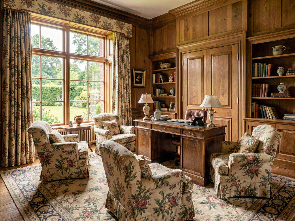 Country House Office with reading corner