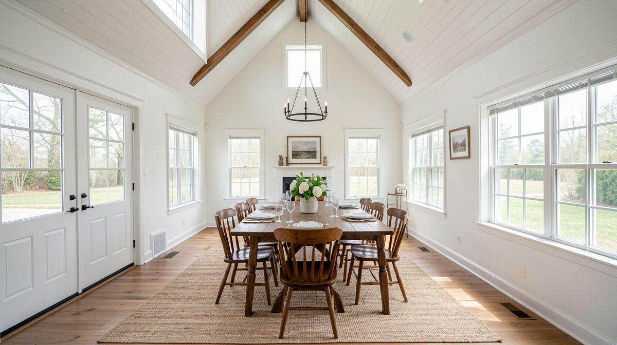 Farmhouse dining room — wide