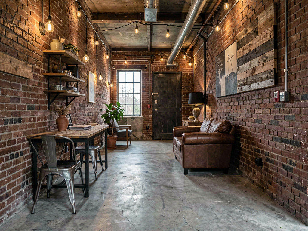 Industrial Entryway with arched doorway