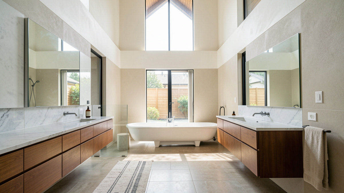 Mid-Century bathroom — wide