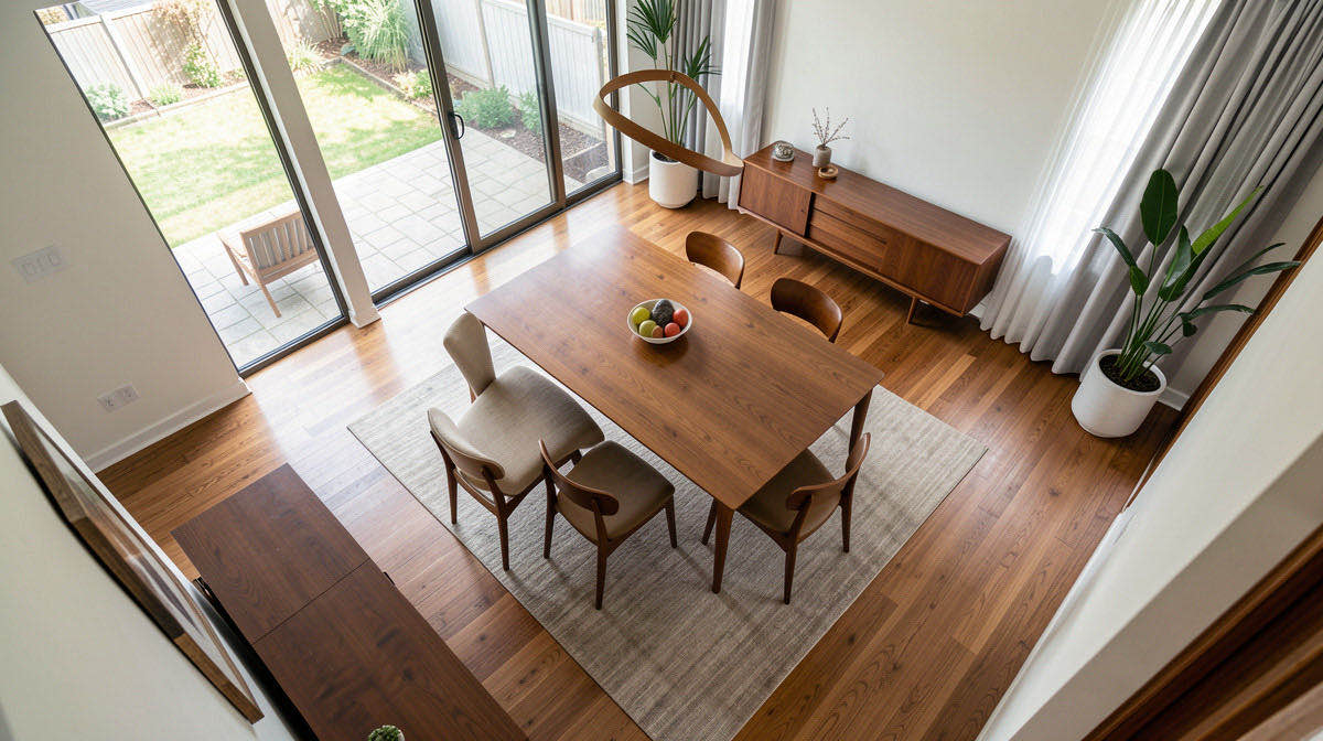 Mid-Century dining room — overhead