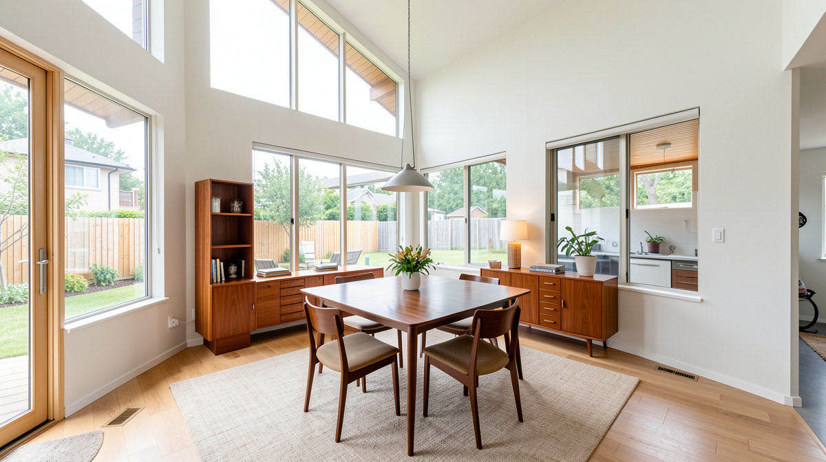 Mid-Century dining room — wide