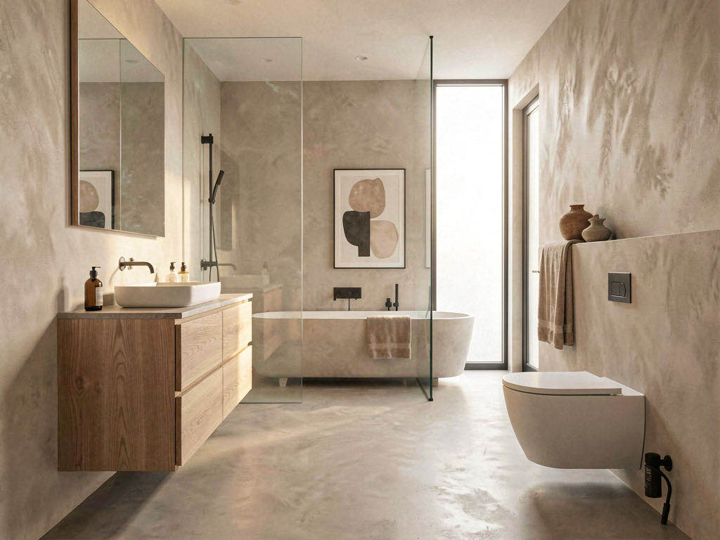 Modern Bathroom with freestanding tub