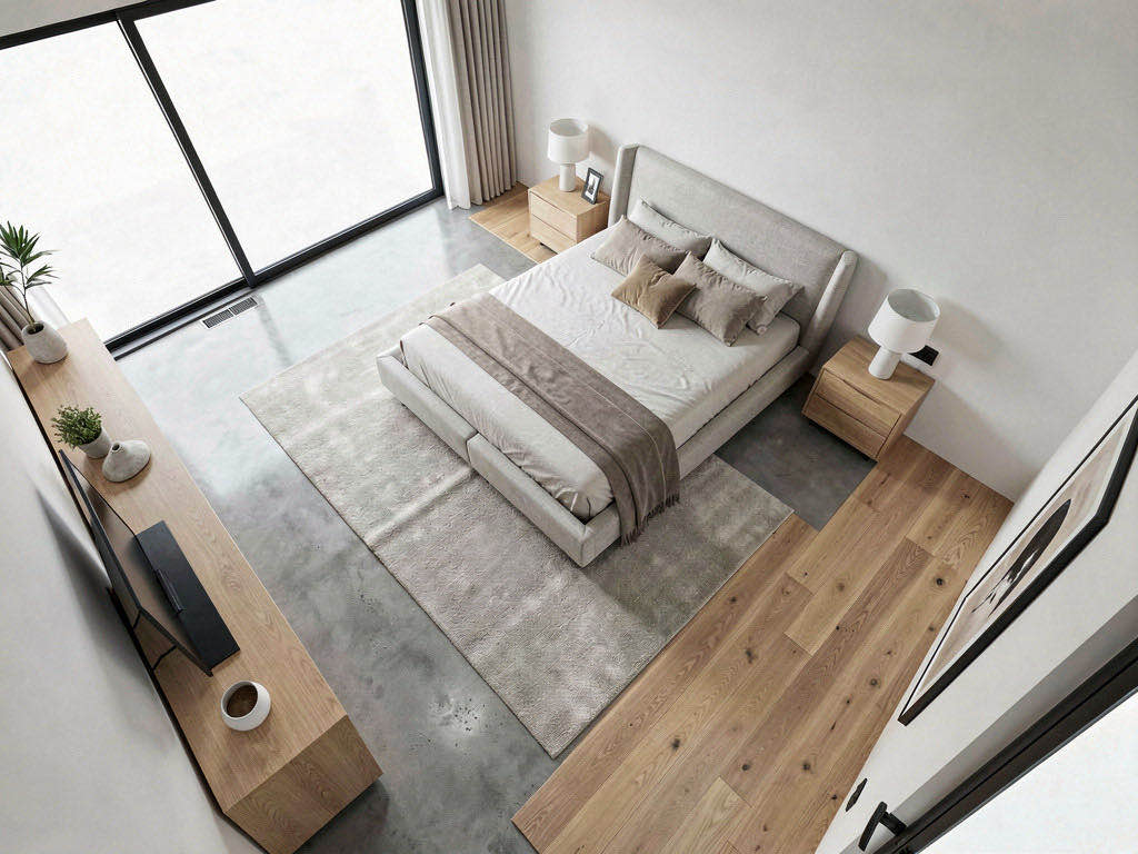 Modern bedroom — overhead