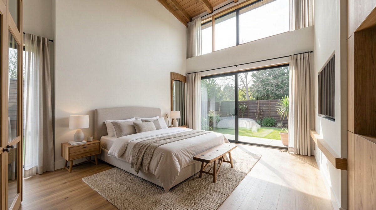 Organic Modern bedroom — wide