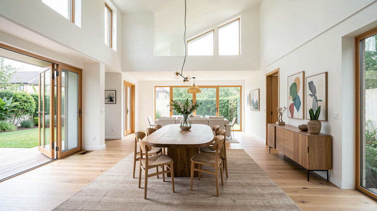 Organic Modern dining room — wide