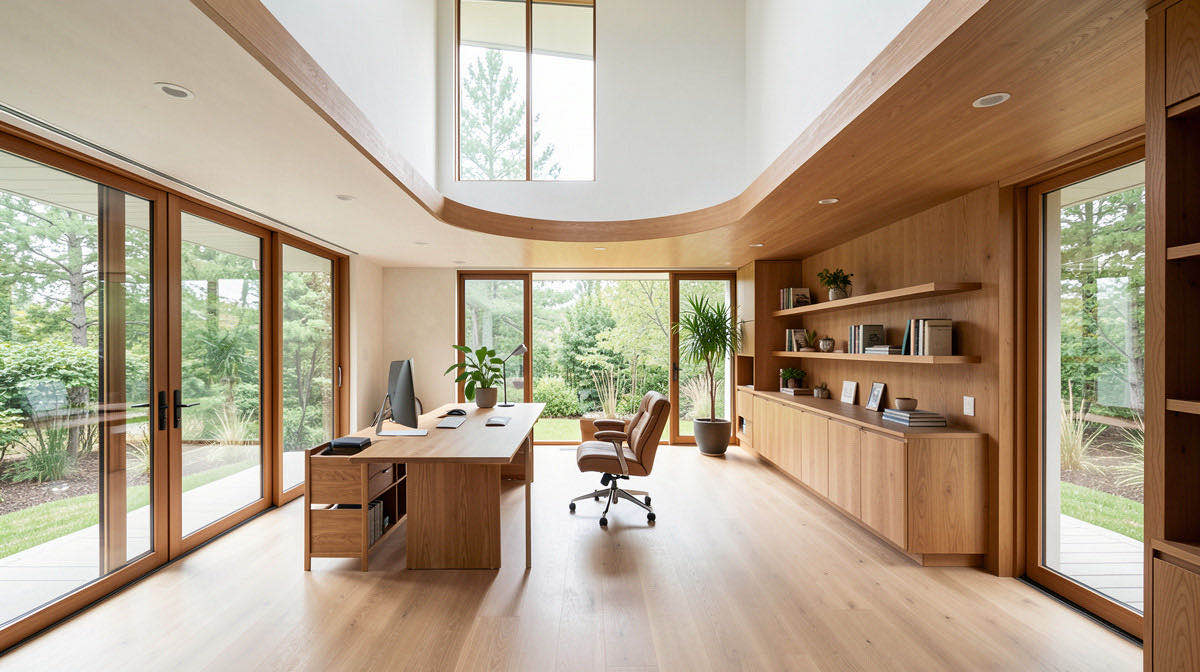 Organic Modern home office — wide