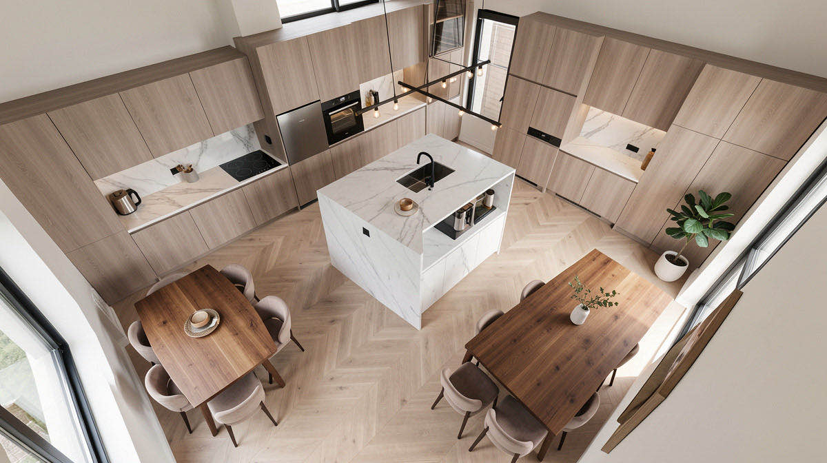 Quiet Luxury kitchen — overhead