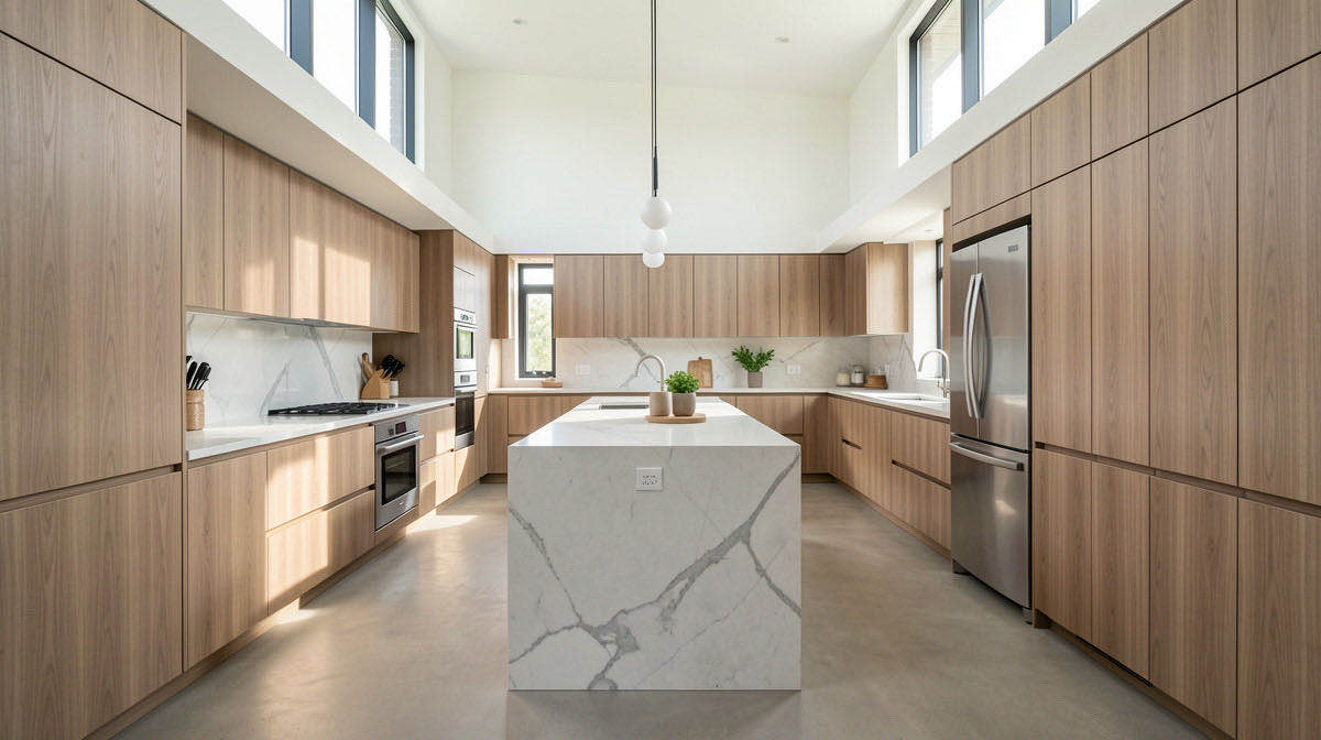 Quiet Luxury kitchen — wide