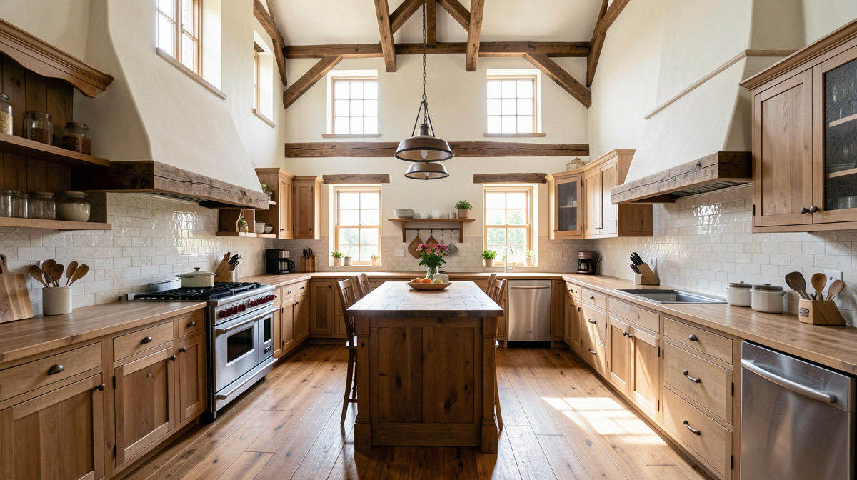Rustic kitchen — wide