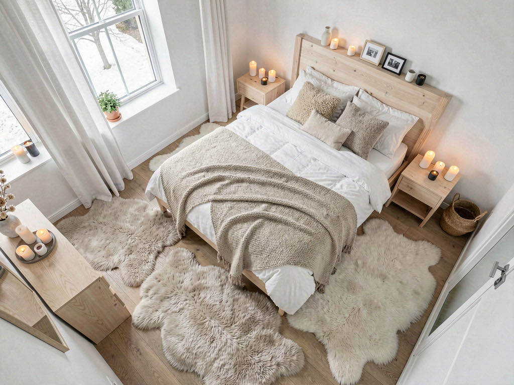 Scandinavian bedroom — overhead