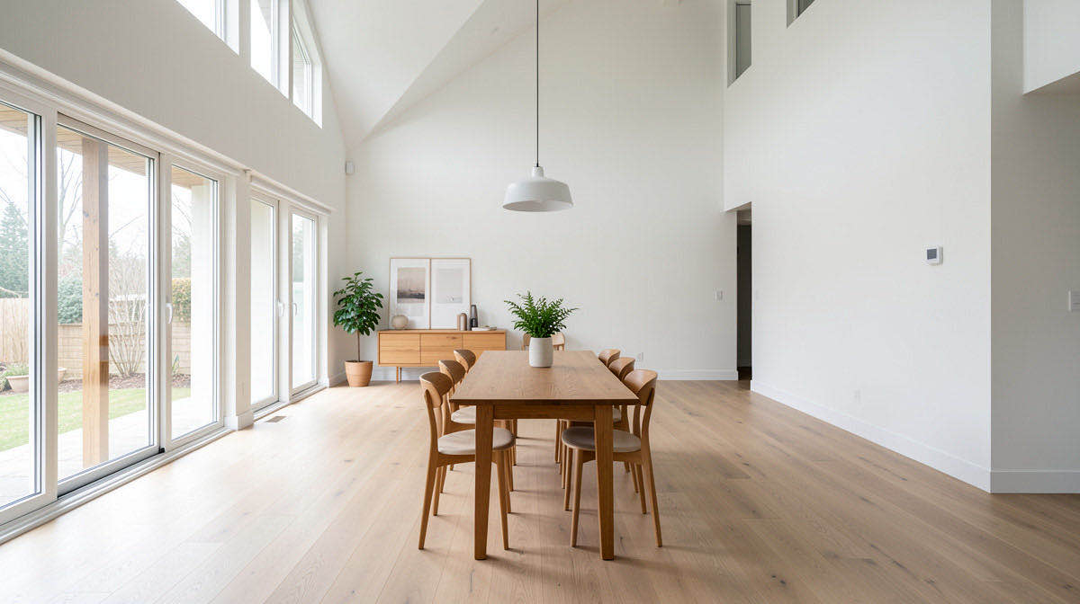 Scandinavian dining room — wide