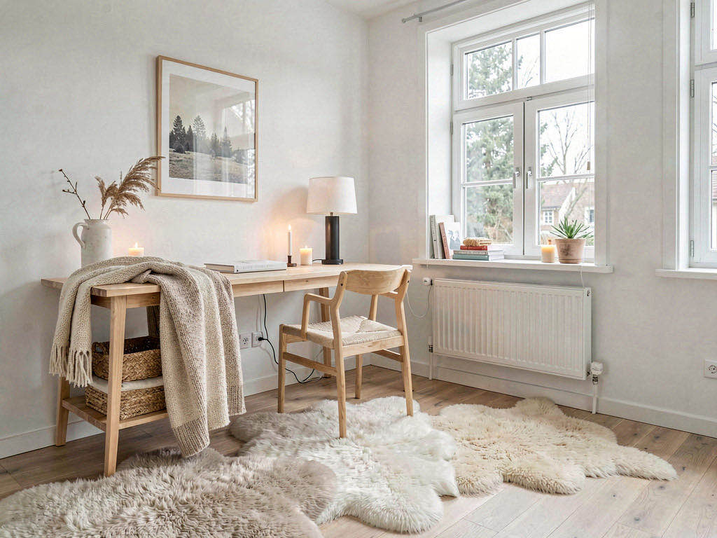 Scandinavian Office with window-facing desk