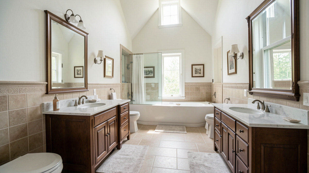 Traditional bathroom — wide