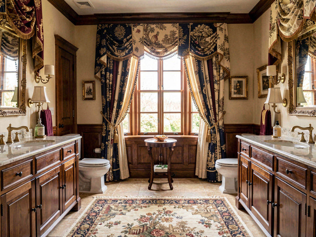Traditional Bathroom with freestanding tub