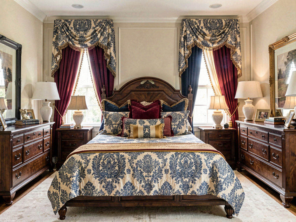 Traditional Bedroom with floating nightstand