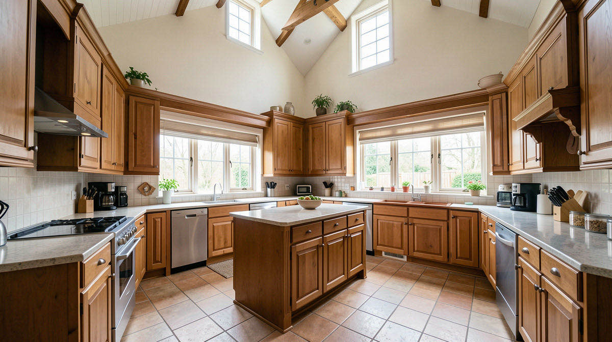 Traditional kitchen — wide