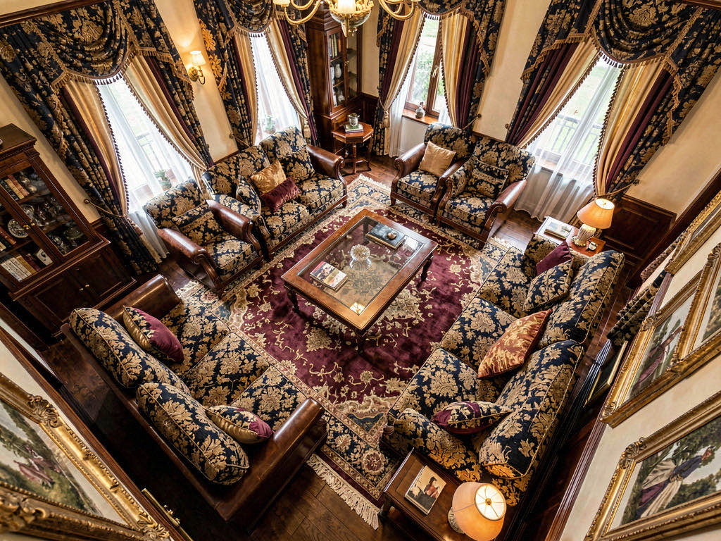 Traditional living room — overhead
