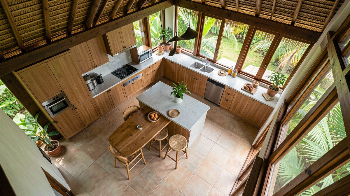 Tropical kitchen — overhead
