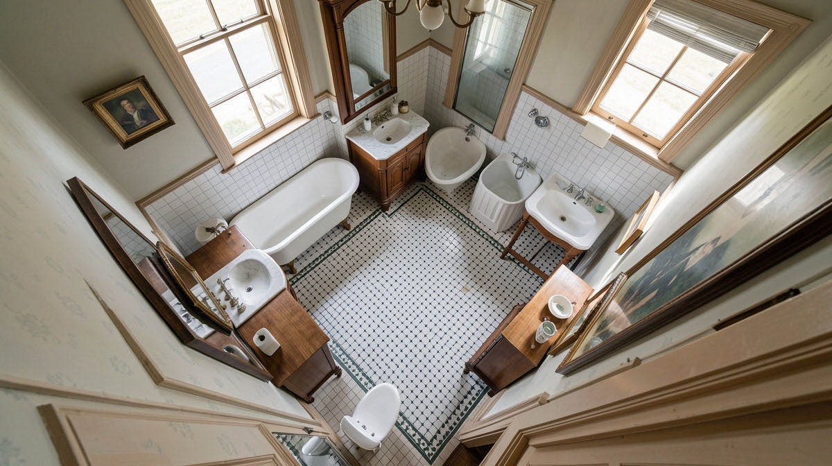 Victorian bathroom — overhead