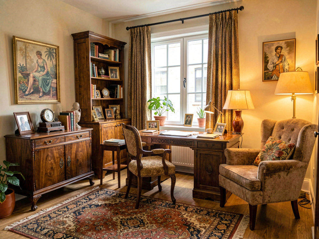 Vintage Office with window-facing desk