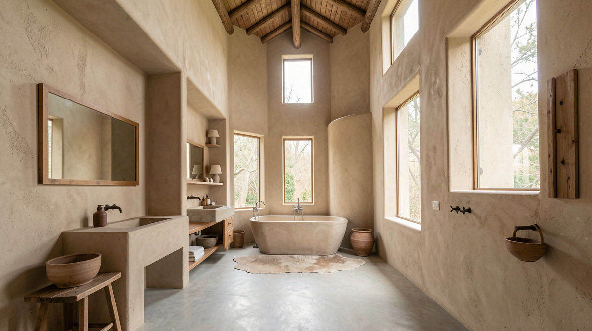 Wabi-Sabi bathroom — wide