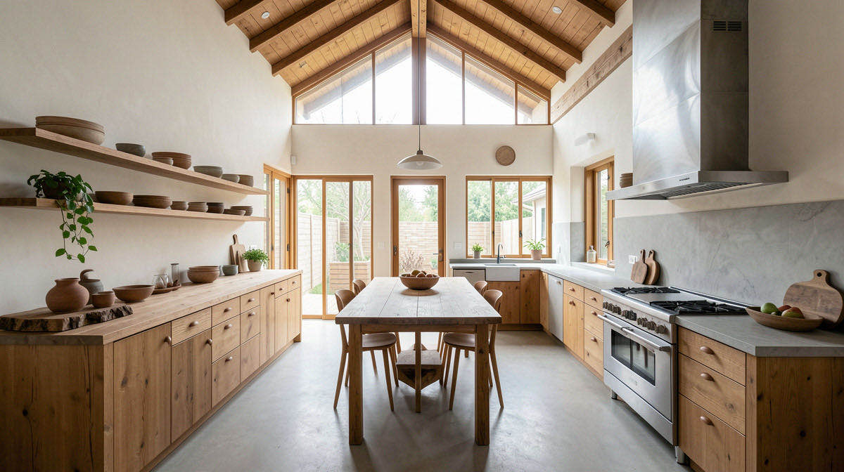 Wabi-Sabi kitchen — wide
