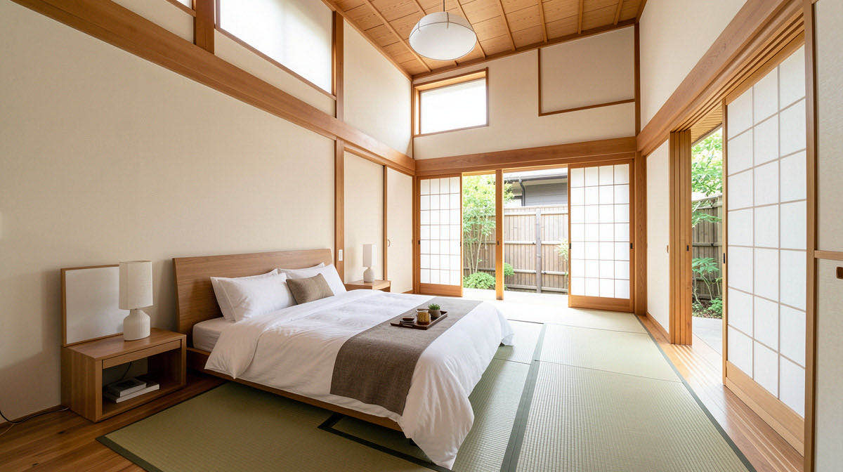 Zen bedroom — wide