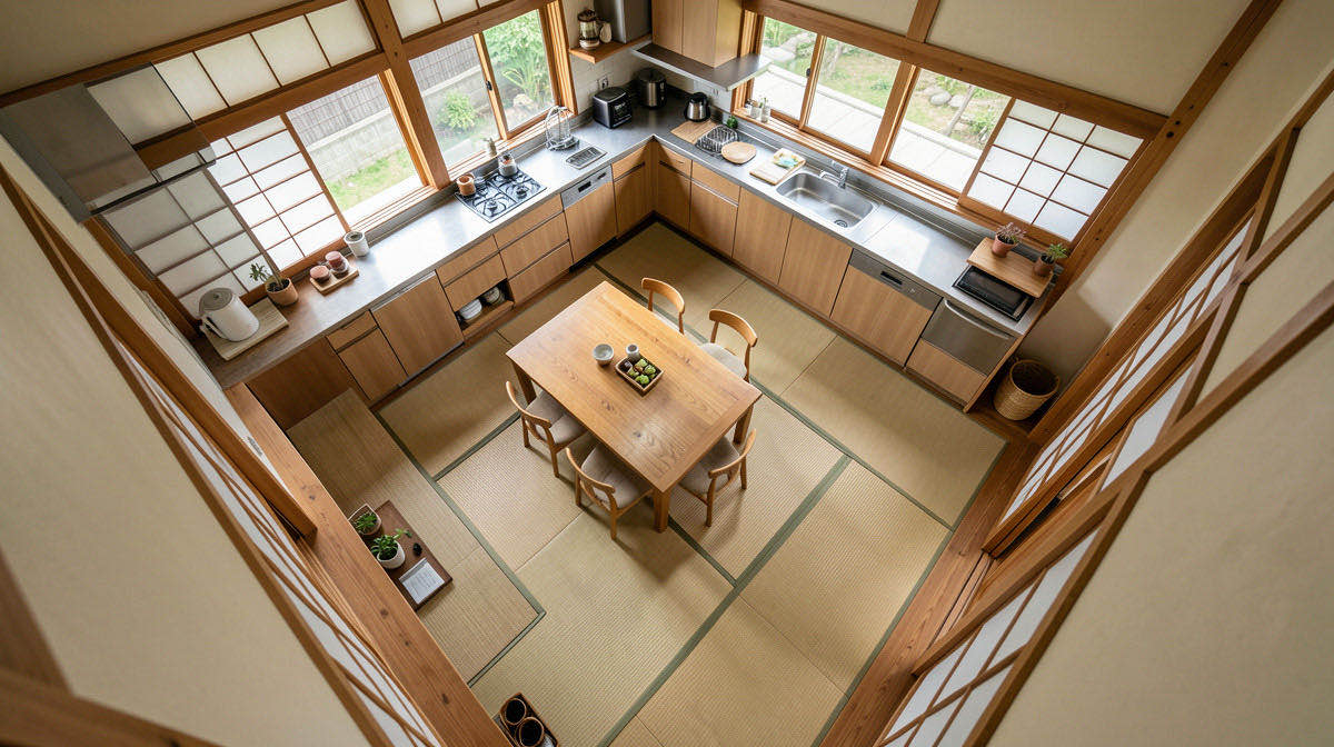 Zen kitchen — overhead